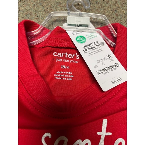 Christmas Carter's Dear Santa ling sleeve red  T-shirt NWT 18 months - Picture 4 of 4